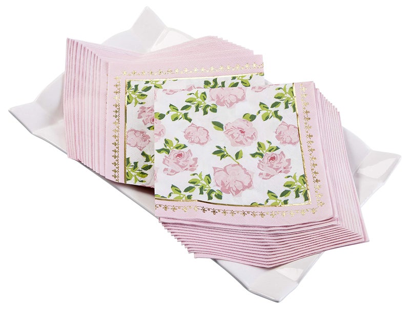 Kate Aspen Tea Time Whimsy Napkins-Pink (Set of 30) Serveware, One Size, Multi - Image 1